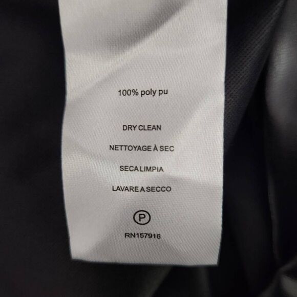 Halston Black Faux Leather Pants NWT Size Medium Black Leather Pants - Picture 8 of 8